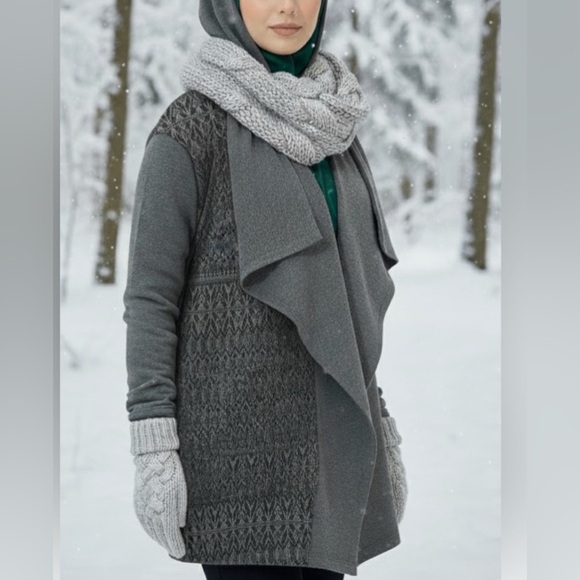 L.L. Bean Sweaters - 🌟Host Pick- L.L. Bean Open Front Hooded Cardigan Sweater Top w Pockets size M